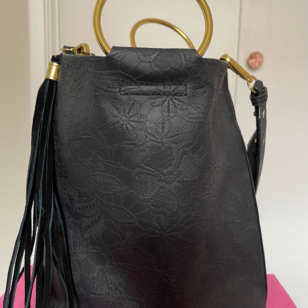 NWOT Anthropology Black Bucket Purse - Picture 2 of 8